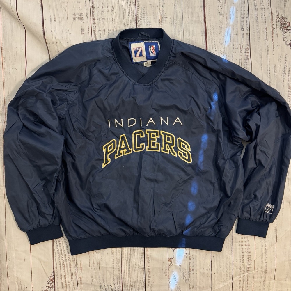 90's Indian Pacers Logo 7 Nylon Pullover Sweater Men's Size XL Vintage